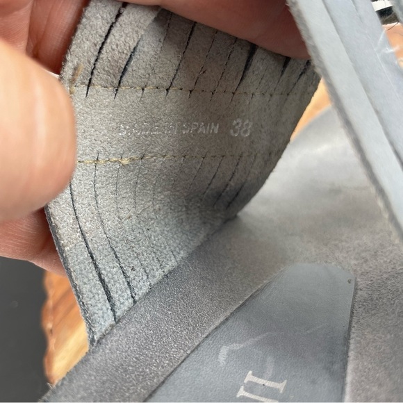 Cordani Strappy Leather Sandals with Cork Wedge Heel toe loop 38 7.5-8 blue - Picture 5 of 8